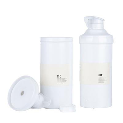 500 ml Bouteille de pompe à lotion en plastique de forme ronde Bouteille sans air Acceptable Logo du client