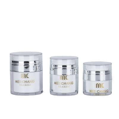Cosmétiques 15 ml 30 ml 50 ml Bouteille sans air Forme ronde Emballage en plastique Impression par écran Carton Boîte de cosmétiques Contenant