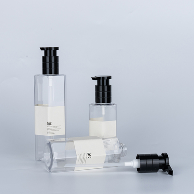 Matériau du collier PET plastique 200 ml 250 ml 300 ml bouteille de shampooing pour les emballages de soins de la peau