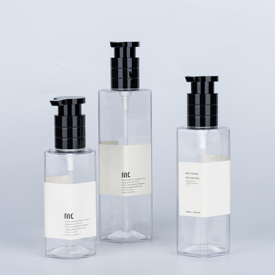 Matériau du collier PET plastique 200 ml 250 ml 300 ml bouteille de shampooing pour les emballages de soins de la peau