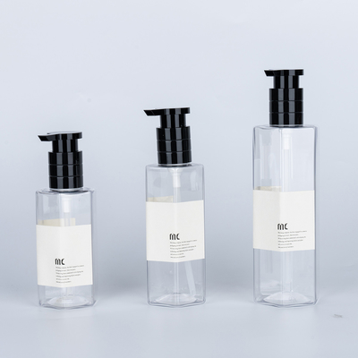 Matériau du collier PET plastique 200 ml 250 ml 300 ml bouteille de shampooing pour les emballages de soins de la peau