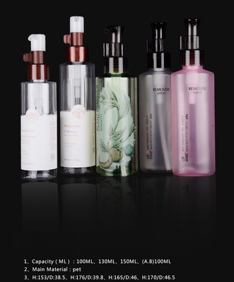Bouteille de lotion en plastique PET personnalisée pour emballage cosmétique de 100 ml 130 ml 150 ml