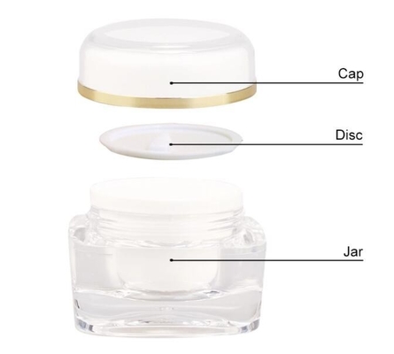 Matériau du collier ACRYLIC 15g 30g 50g Contenant pour la crème pour les yeux de luxe dans un pot de diamant