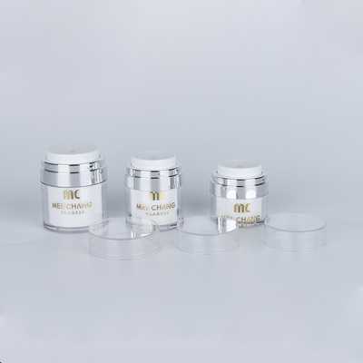 Cosmétiques 15 ml 30 ml 50 ml Bouteille sans air Forme ronde Emballage en plastique Impression par écran Carton Boîte de cosmétiques Contenant