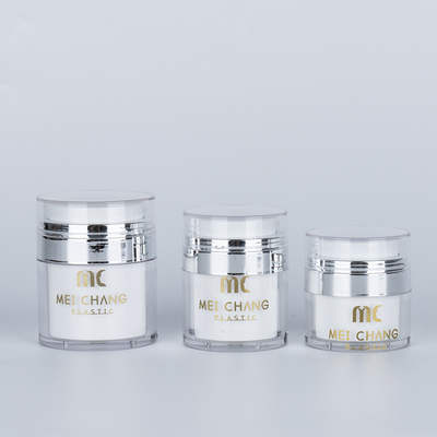 Cosmétiques 15 ml 30 ml 50 ml Bouteille sans air Forme ronde Emballage en plastique Impression par écran Carton Boîte de cosmétiques Contenant