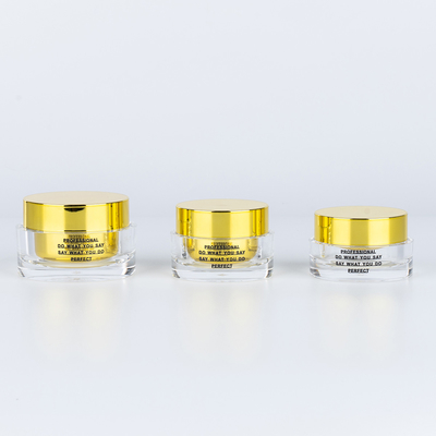 15g 30g 50g Bouteille de crème cosmétique acrylique à double paroi avec couvercle doré et vernis à ongles