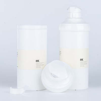 500 ml Bouteille de pompe à lotion en plastique de forme ronde Bouteille sans air Acceptable Logo du client