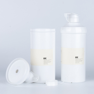 Matériau PP 16 oz 500 ml Bouteille de pompe à lotion en plastique de forme ronde pour grande bouteille sans air