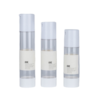 Bouteille de lotion à pompe sans air en plastique de 10 ml 15 ml 20 ml 30 ml 50 ml 80 ml 100 ml 120 ml pour les soins de la peau