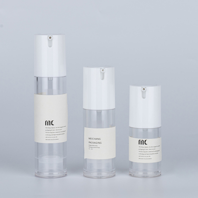 Bouteille de lotion à pompe sans air en plastique de 10 ml 15 ml 20 ml 30 ml 50 ml 80 ml 100 ml 120 ml pour les soins de la peau