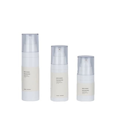 Bouteille de pompe à lotion transparente sans air de 15 ml 30 ml 50 ml avec type de serrage