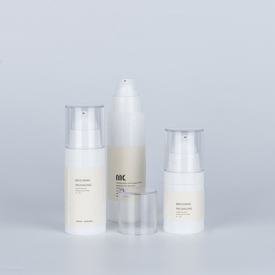 Bouteille de pompe à lotion transparente sans air de 15 ml 30 ml 50 ml avec type de serrage