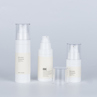 Bouteille de pompe à lotion transparente sans air de 15 ml 30 ml 50 ml avec type de serrage