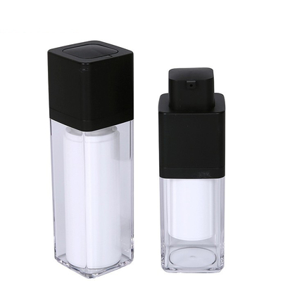 Bouteille de lotion acrylique sans air de 20 ml, 30 ml et 50 ml avec pompe sans air et sérigraphie